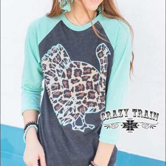 Crazy Train Tops - Wobble Gobble baseball tee Crazy Train Tops - Wobble Gobble baseball tee